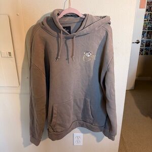 Hollister Taupe Hoodie with Embroidered Design